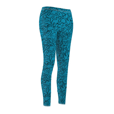 Track Teal Casual Leggings
