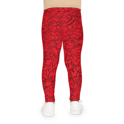 Black Red Track print kids Leggings, Activewear, Fashionable