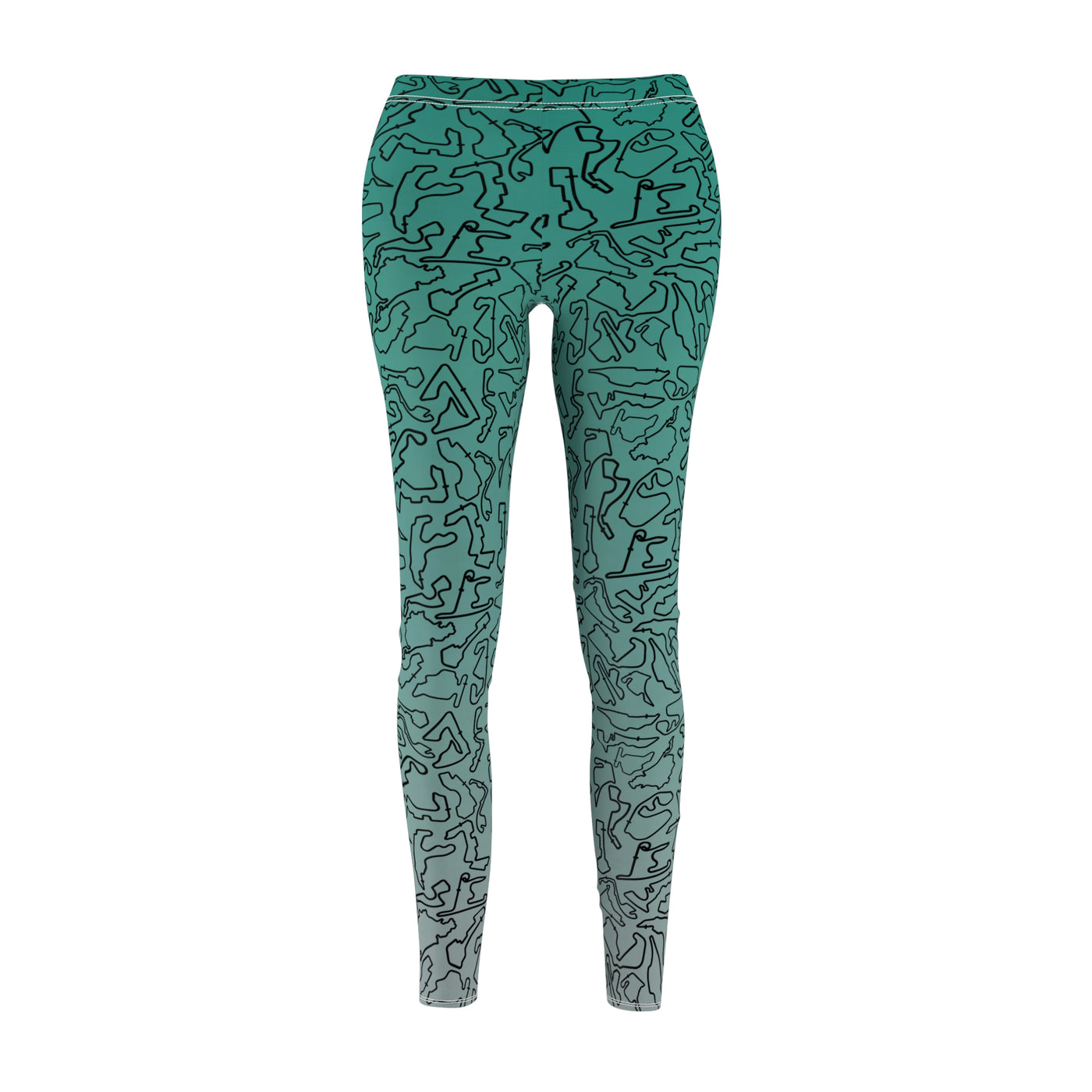 Black teal silver Track Casual Leggings