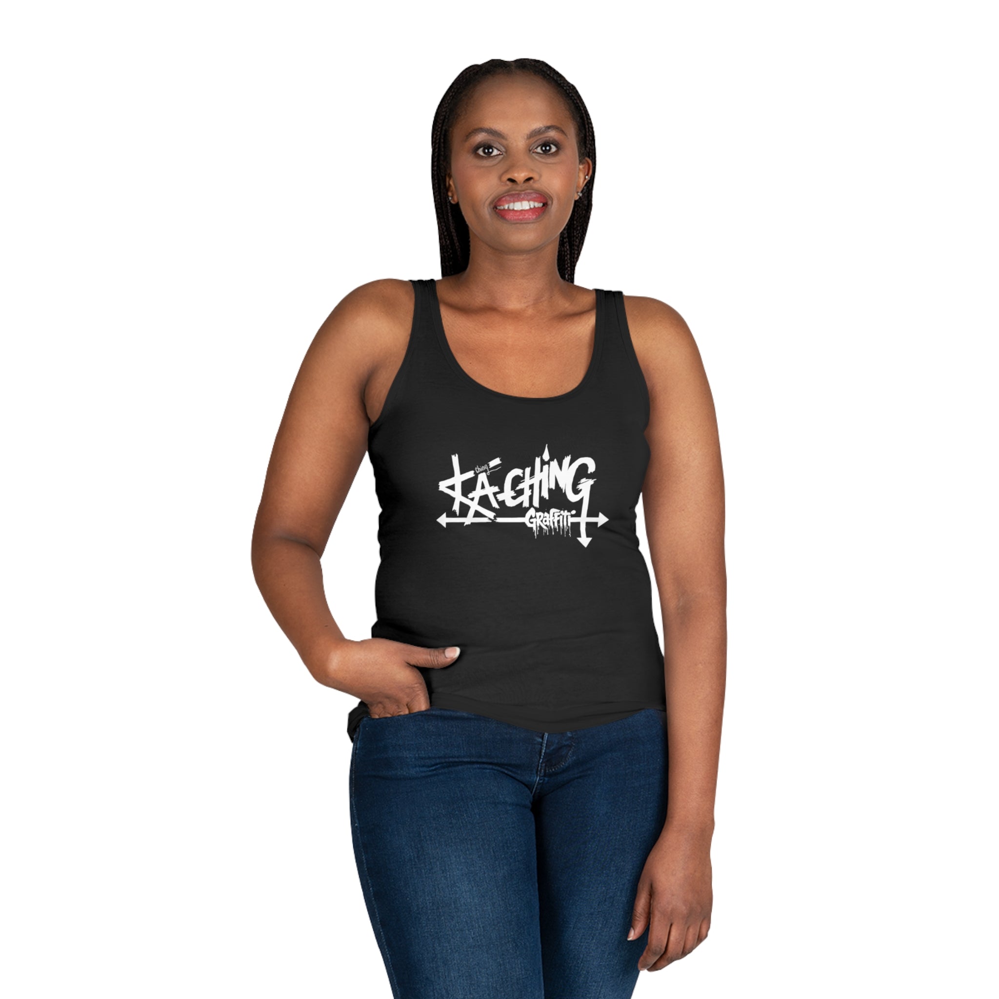 Ka-Ching Graffiti Inspired Women's Tank Top -Black