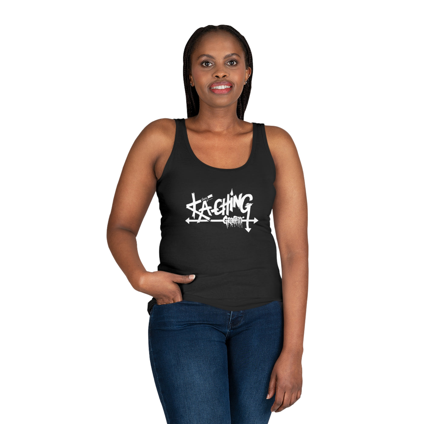 Ka-Ching Graffiti Inspired Women's Tank Top -Black