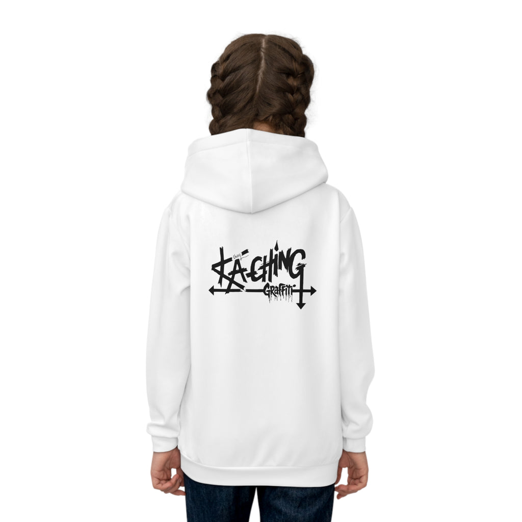 Ka-Ching Graffiti Children's Hoodie, Playful Kids Sweatshirt, Stylish Hoodie, Trendy Youth Apparel, Perfect for Gift, Streetwear Style