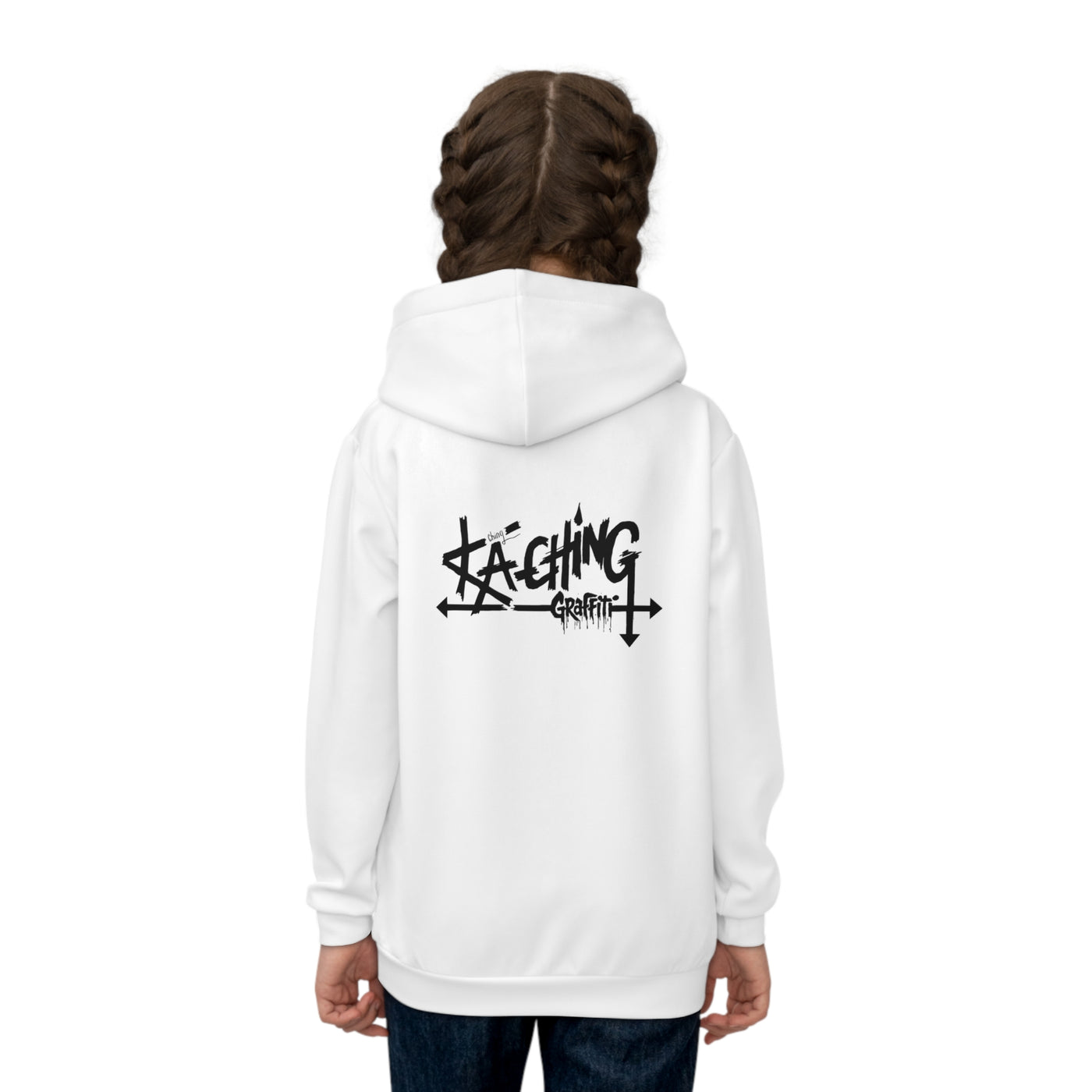 Ka-Ching Graffiti Children's Hoodie, Playful Kids Sweatshirt, Stylish Hoodie, Trendy Youth Apparel, Perfect for Gift, Streetwear Style