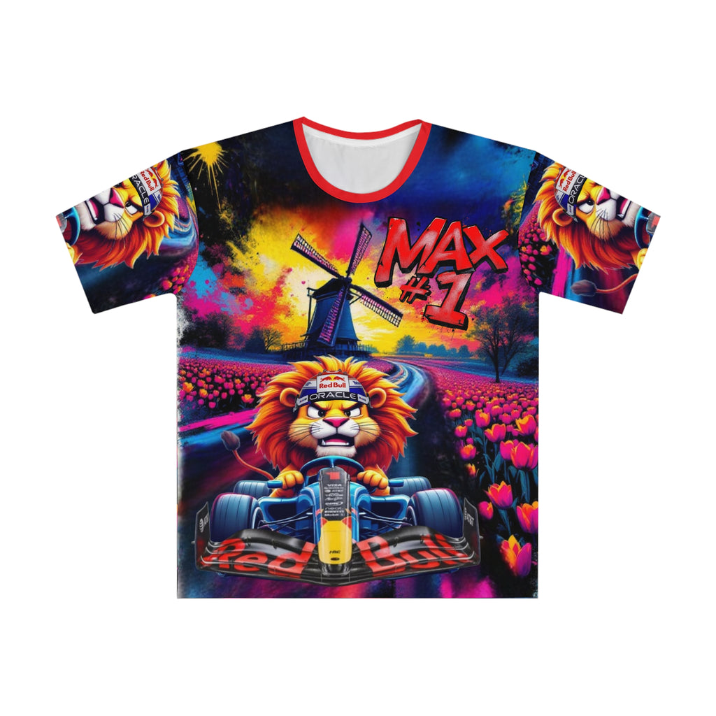 Max Loose T-Shirt - Colorful Racing Design with Netherlands Backdrop - Perfect for Motorsport Fans