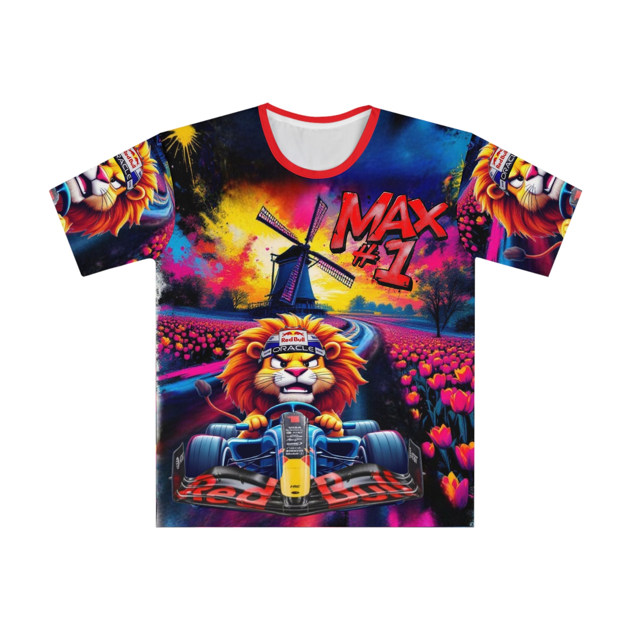 Max Loose T-Shirt - Colorful Racing Design with Netherlands Backdrop - Perfect for Motorsport Fans