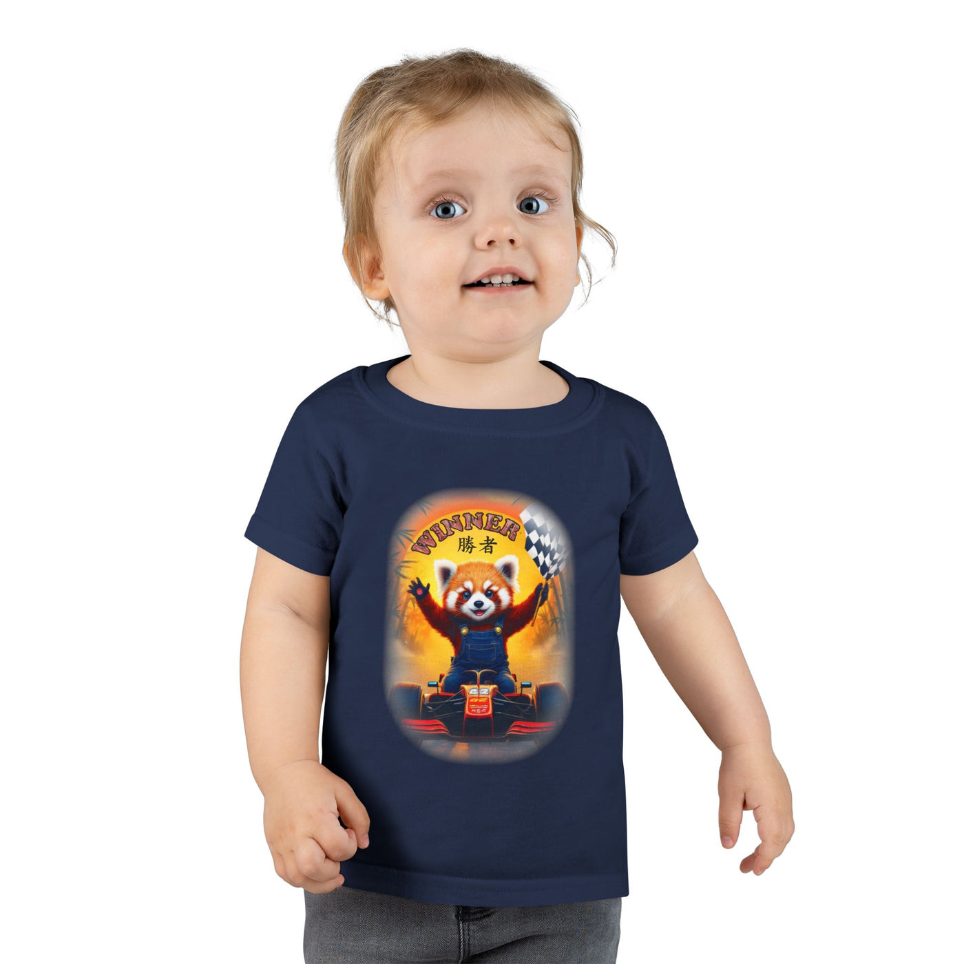 Playful red Panda Driving Toddler T-Shirt | Cute Kids Graphic Tee for Fun Adventures