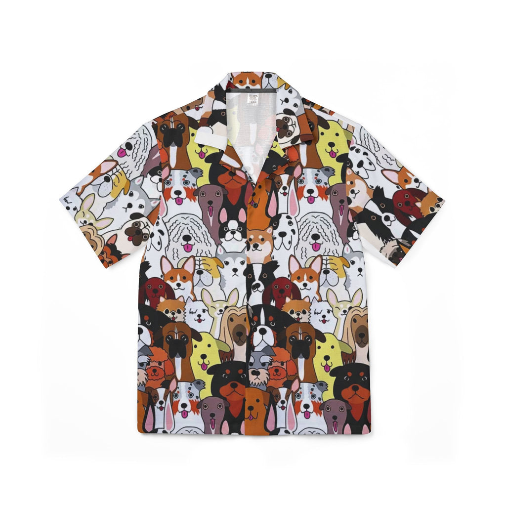 Men's Dog Pattern Hawaiian Shirt — Colorful All-Over Print Camp Shirt