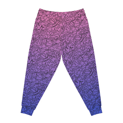 Black pink/Blue Track Camo unisex Joggers, Casual Lounge