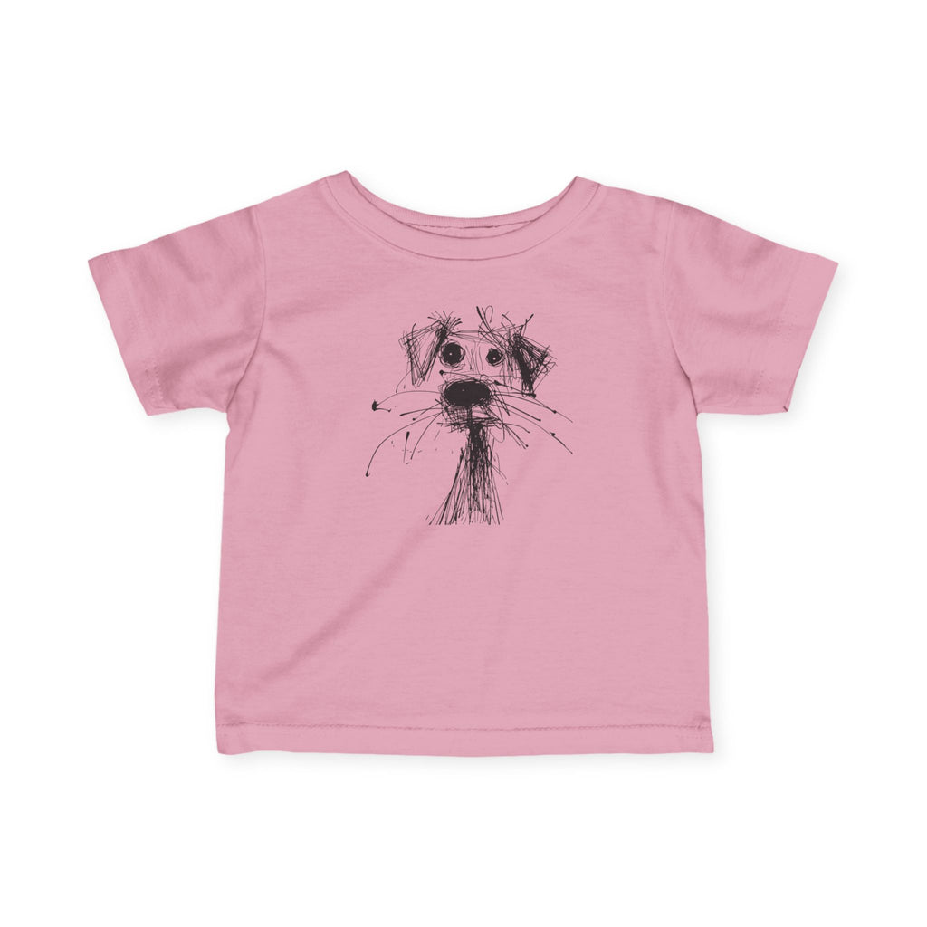 Cute Dog Illustration Infant Tee, Baby Apparel,