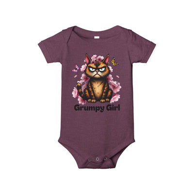 Ka-Ching Grumpy Girl Infant Onesie, Cute Baby Bodysuit.