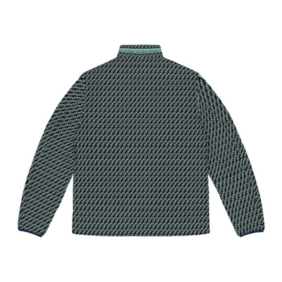 Ka-Ching Teal designer print Puffer Jacket limited edition