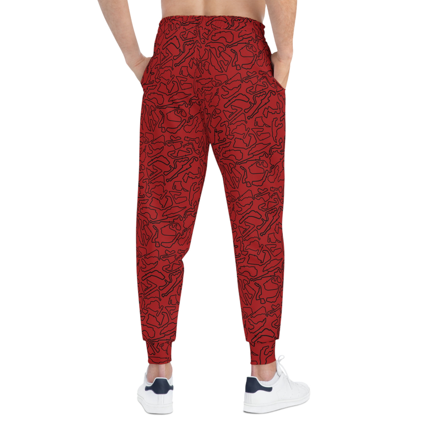 Black Dark red Track Camo unisex Joggers, Casual Lounge