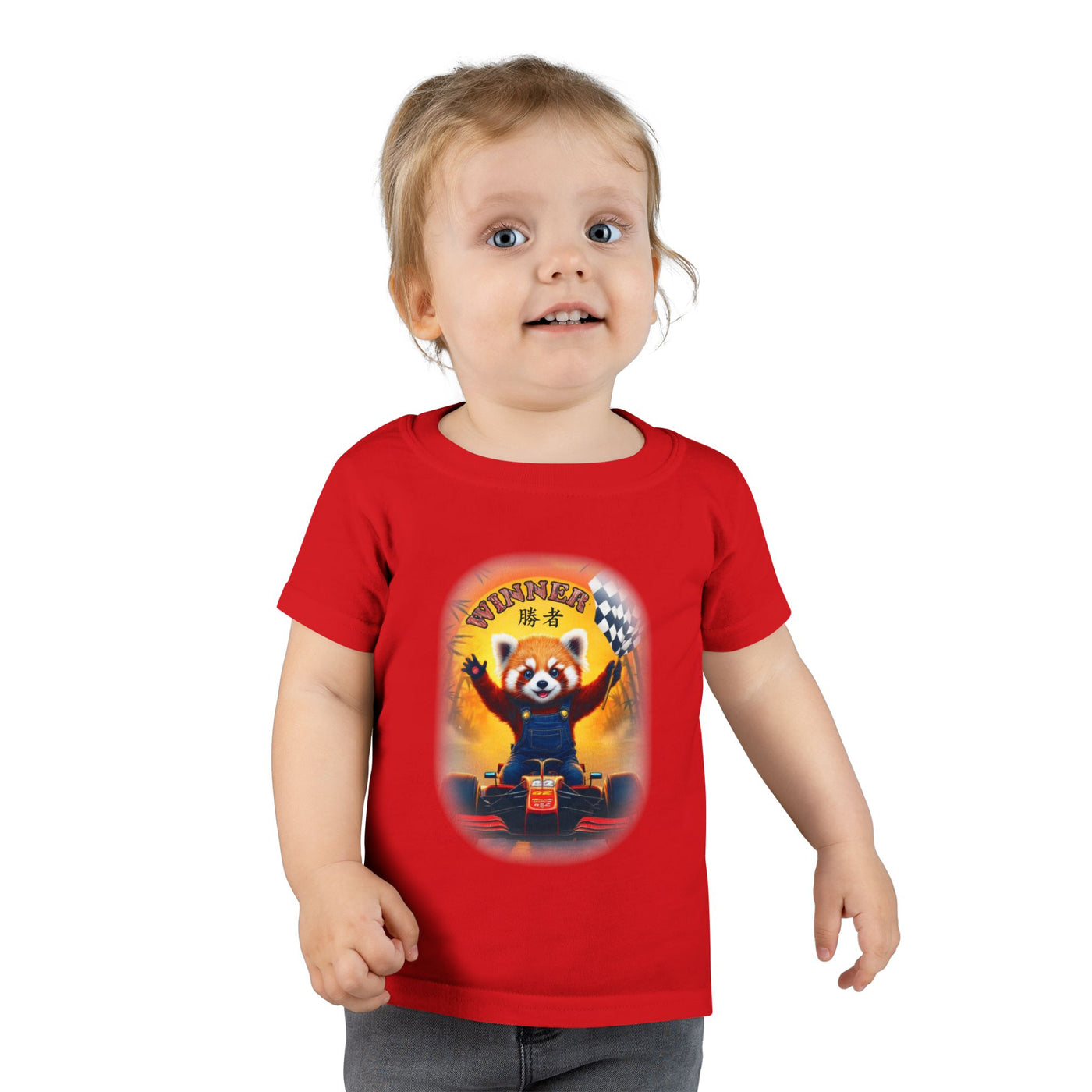 Playful red Panda Driving Toddler T-Shirt | Cute Kids Graphic Tee for Fun Adventures