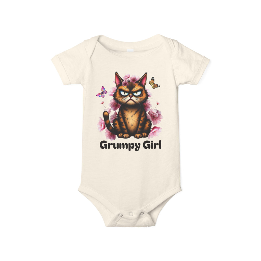 Ka-Ching Grumpy Girl Infant Onesie, Cute Baby Bodysuit.
