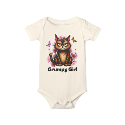 Ka-Ching Grumpy Girl Infant Onesie, Cute Baby Bodysuit.