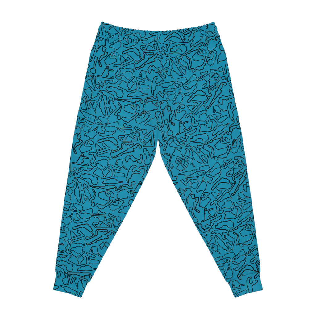 Black Teal Track Camo unisex Joggers, Casual Lounge