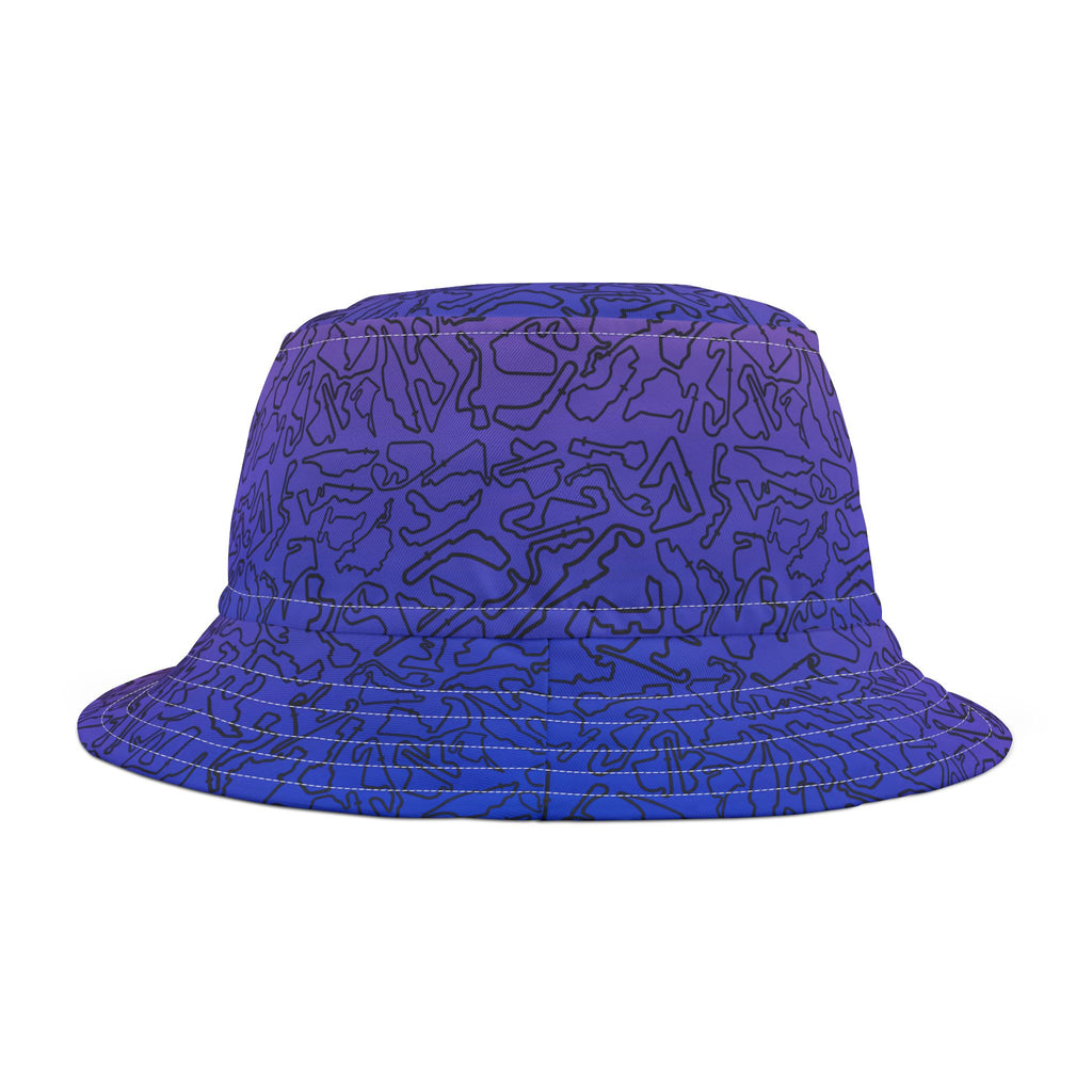 Blue Pink Track Camo bucket hat , Festival Fashion, Gift for Fashion Lovers, AOP Design