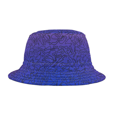 Blue Pink Track Camo bucket hat , Festival Fashion, Gift for Fashion Lovers, AOP Design