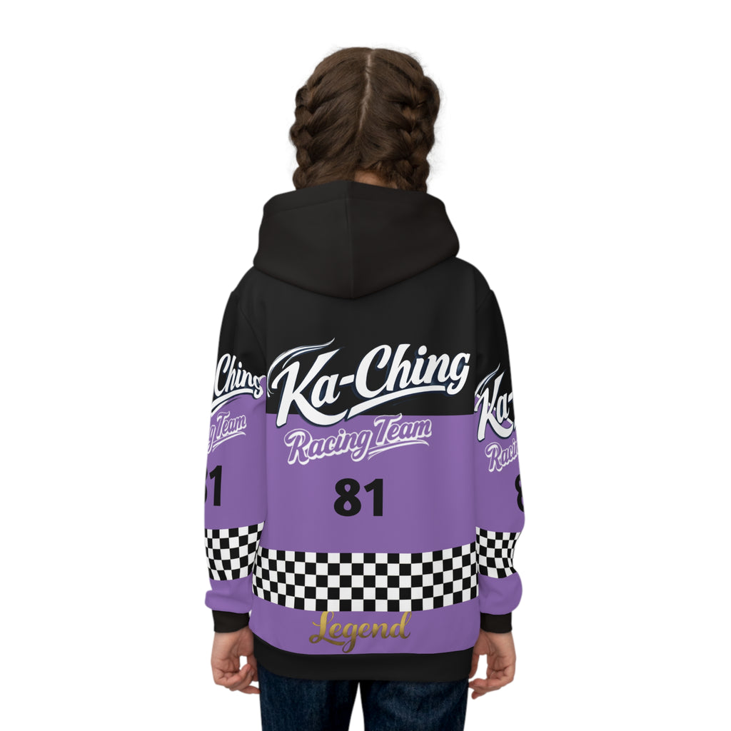 Ka-Ching Racing Kids unisex Motorsport Fans Purple Hoodie