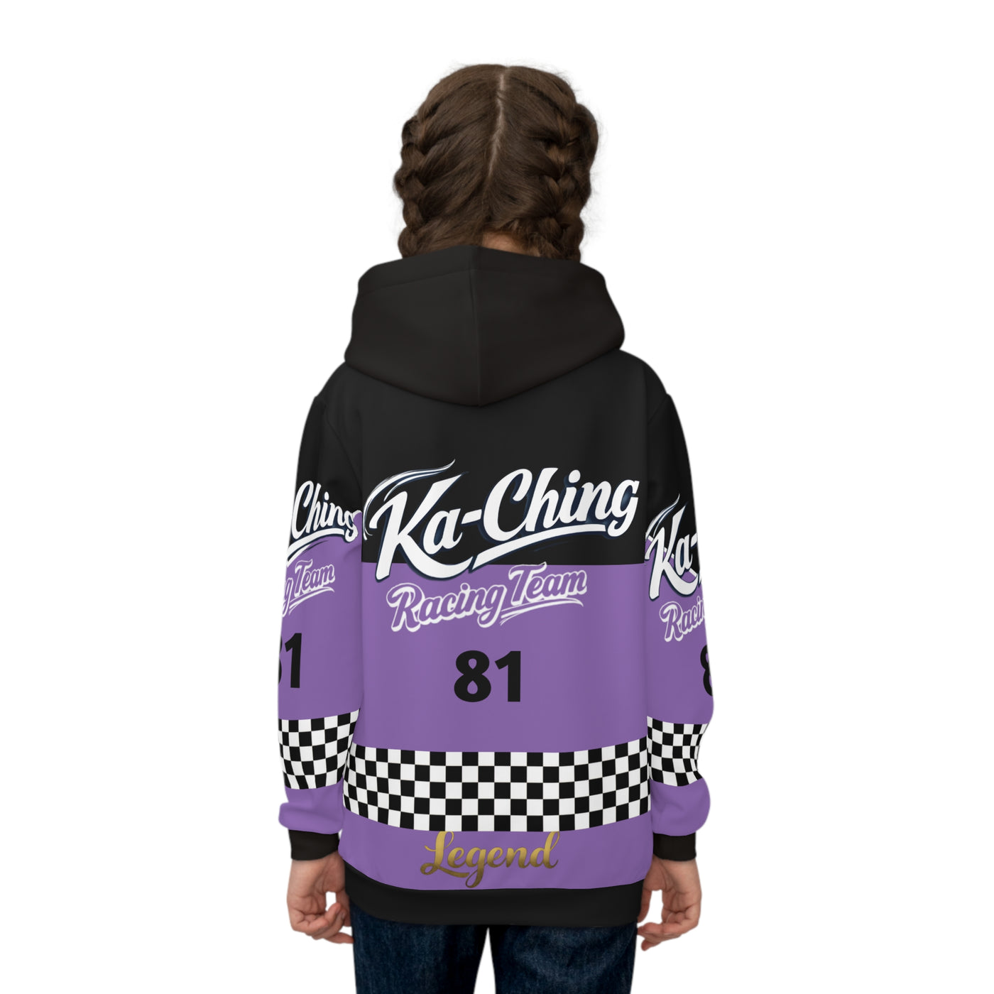 Ka-Ching Racing Kids unisex Motorsport Fans Purple Hoodie