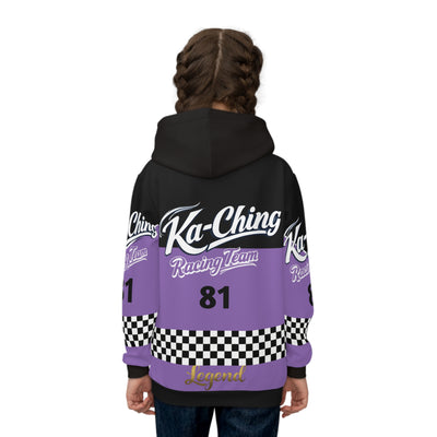 Ka-Ching Racing Kids unisex Motorsport Fans Purple Hoodie