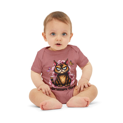 Ka-Ching Grumpy Girl Infant Onesie, Cute Baby Bodysuit.