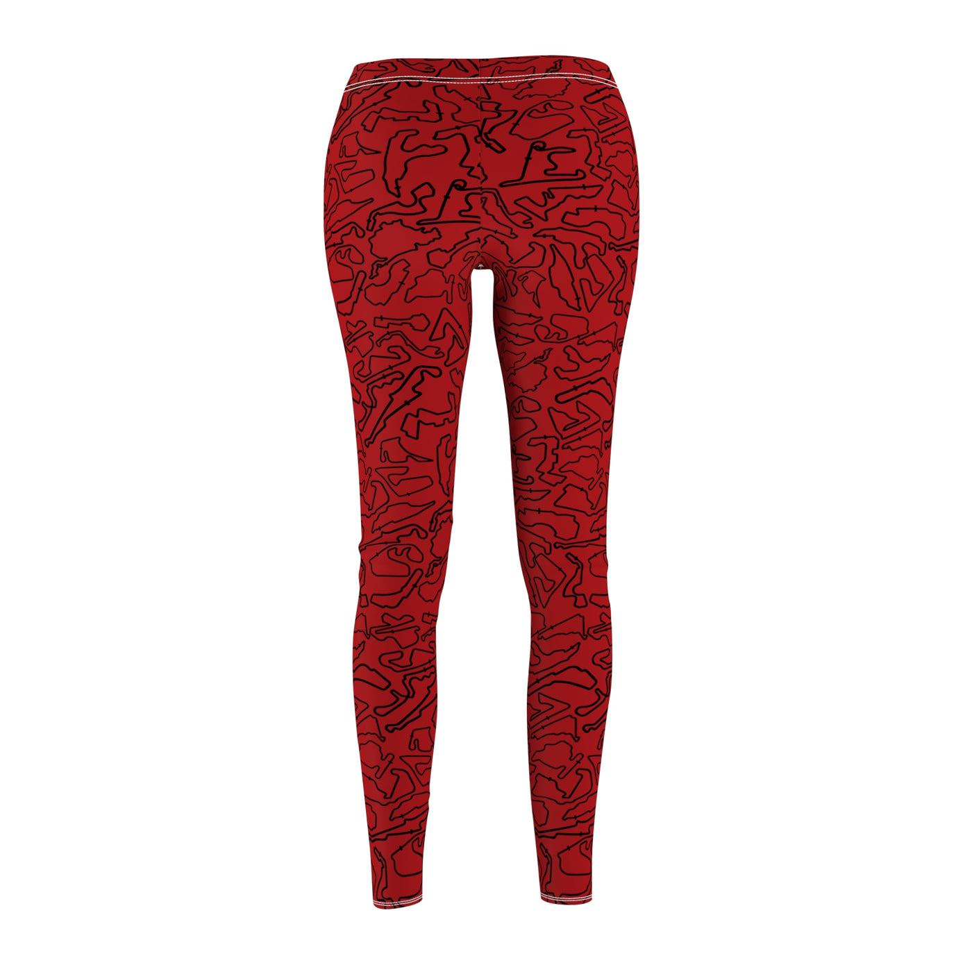 Black Red Track Red Casual Leggings