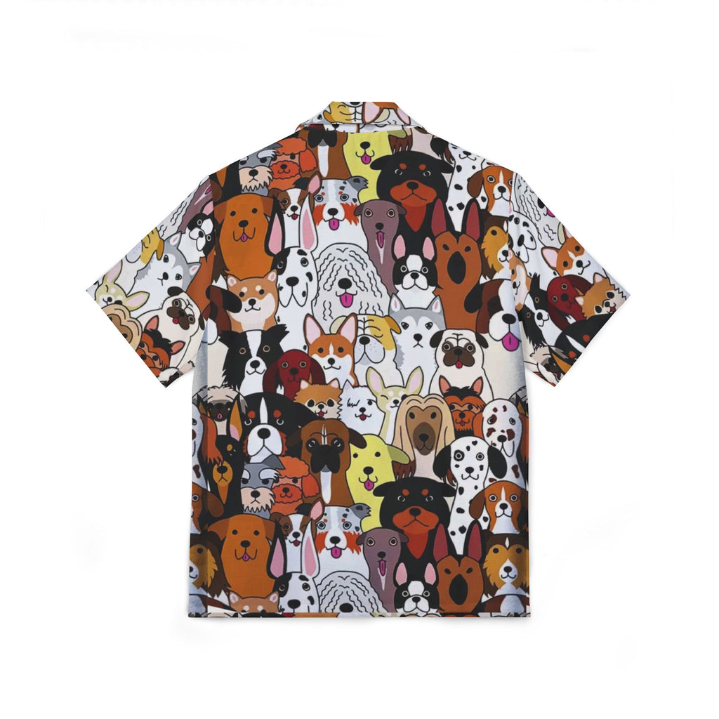 Dog Pattern Hawaiian Camp Shirt — Colorful All-Over Print Pet Lover Shirt