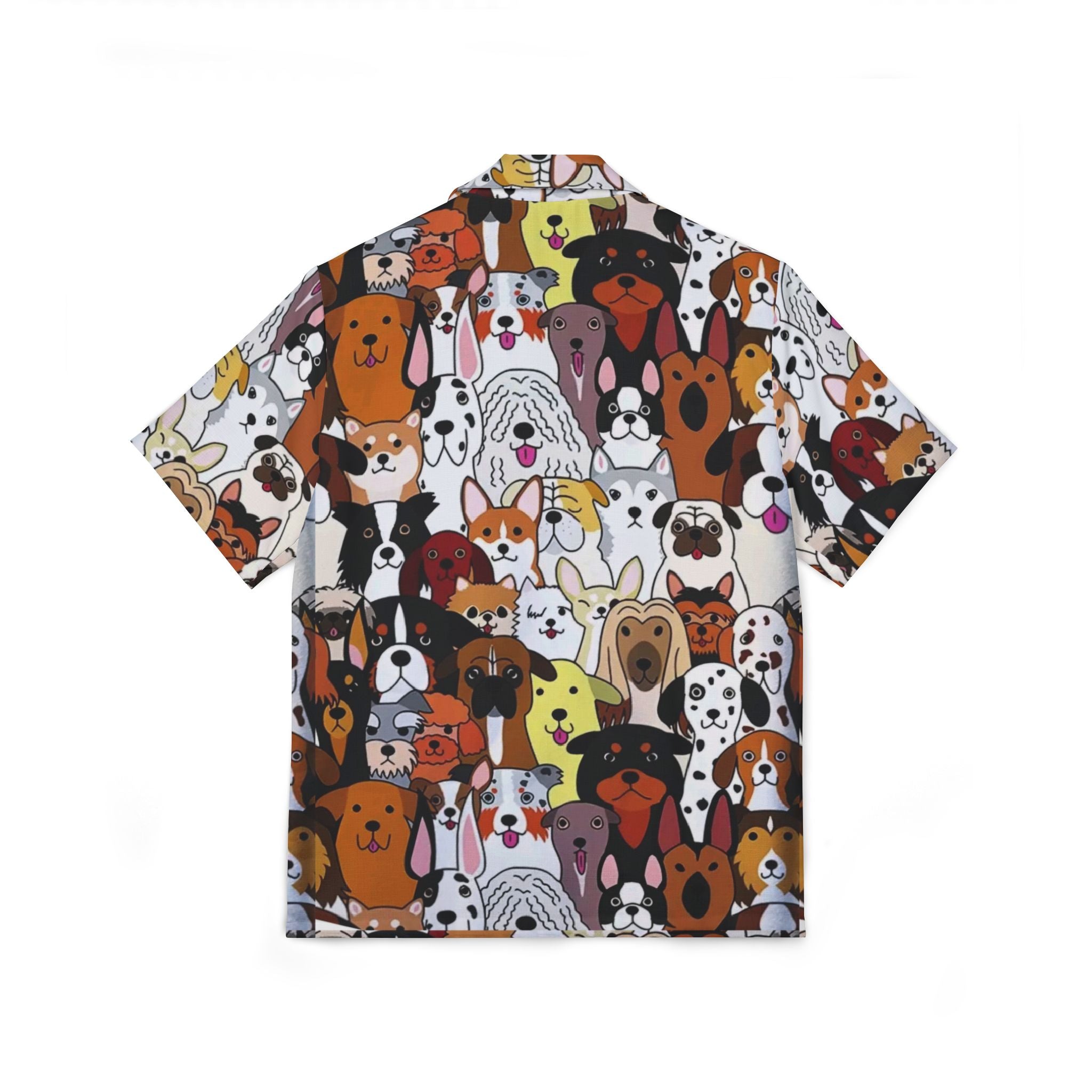 Dog Pattern Hawaiian Camp Shirt — Colorful All-Over Print Pet Lover Shirt