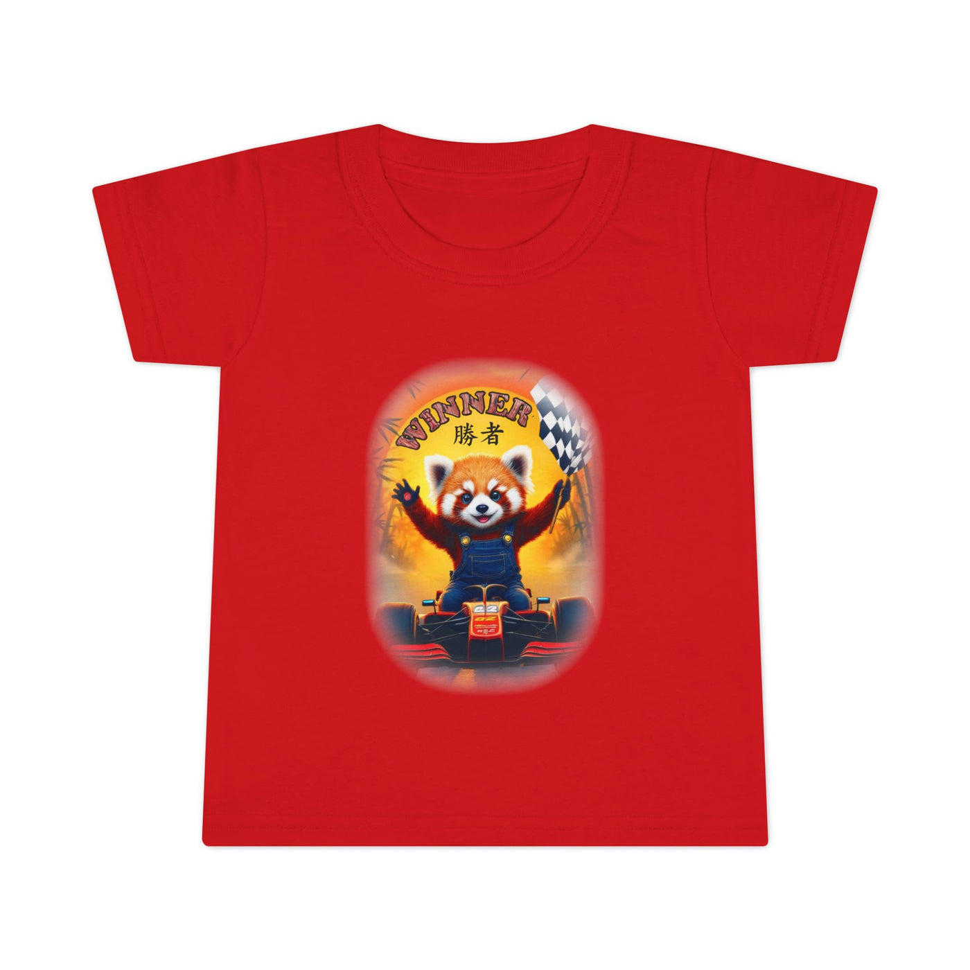 Playful red Panda Driving Toddler T-Shirt | Cute Kids Graphic Tee for Fun Adventures