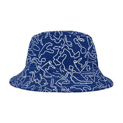 White Blue Track Camo bucket hat , Festival Fashion, Gift for Fashion Lovers, AOP Design