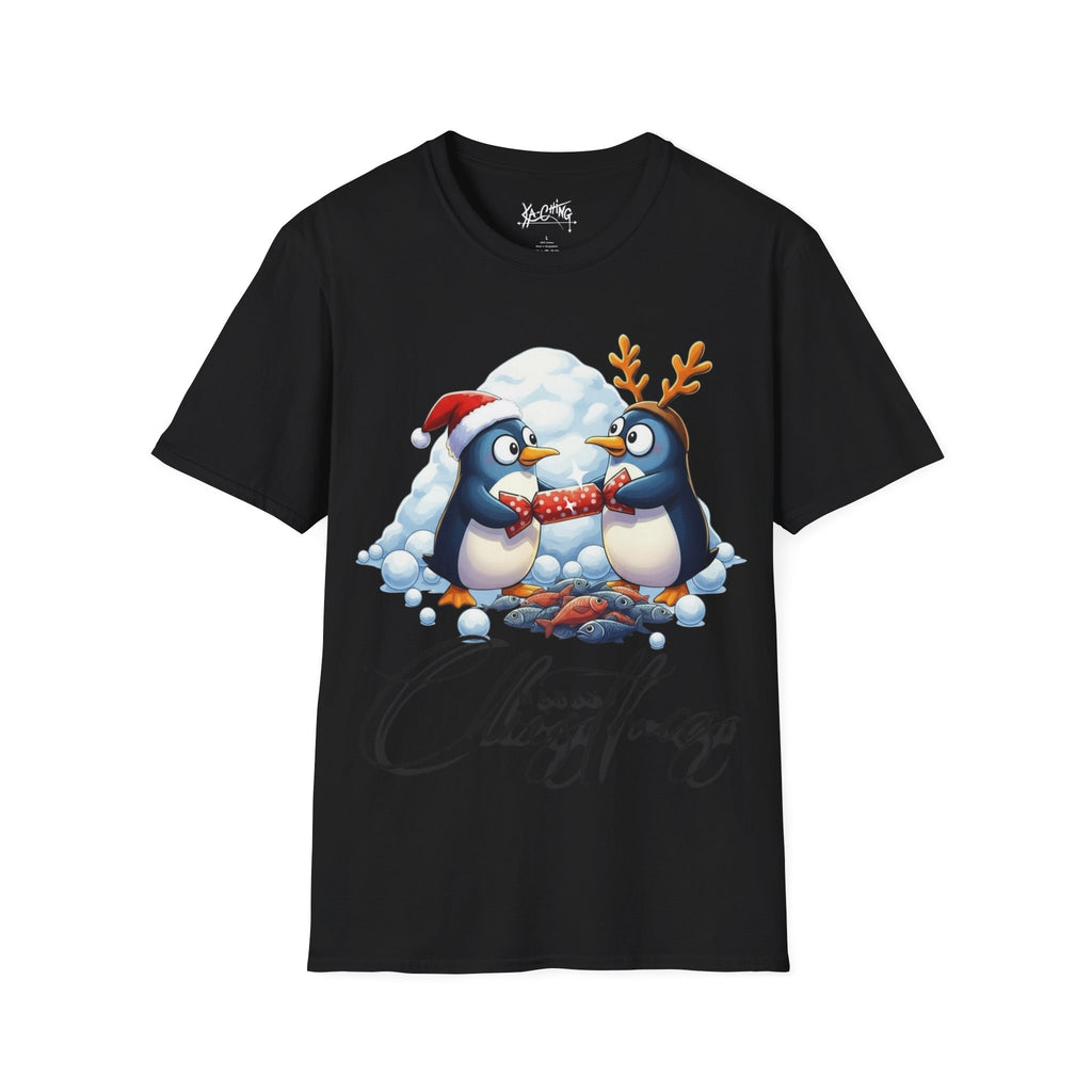 Christmas Penguins cracker Graphic Tee