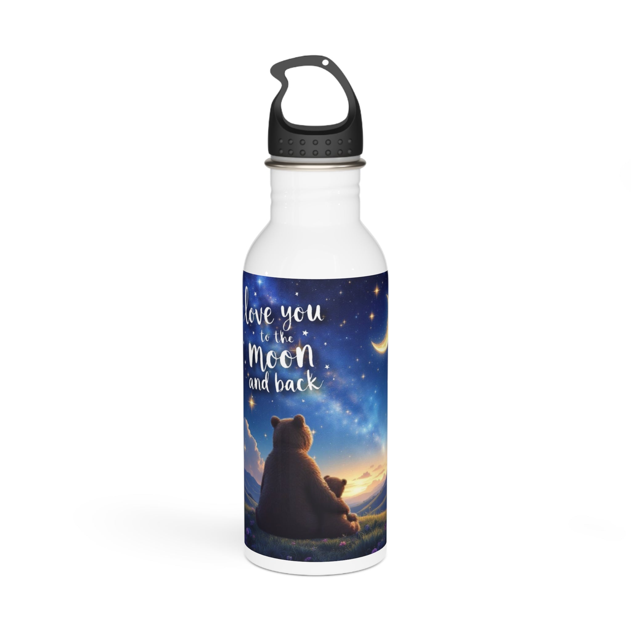 Stainless Steel Water Bottle, Love You to the Moon and Back Design