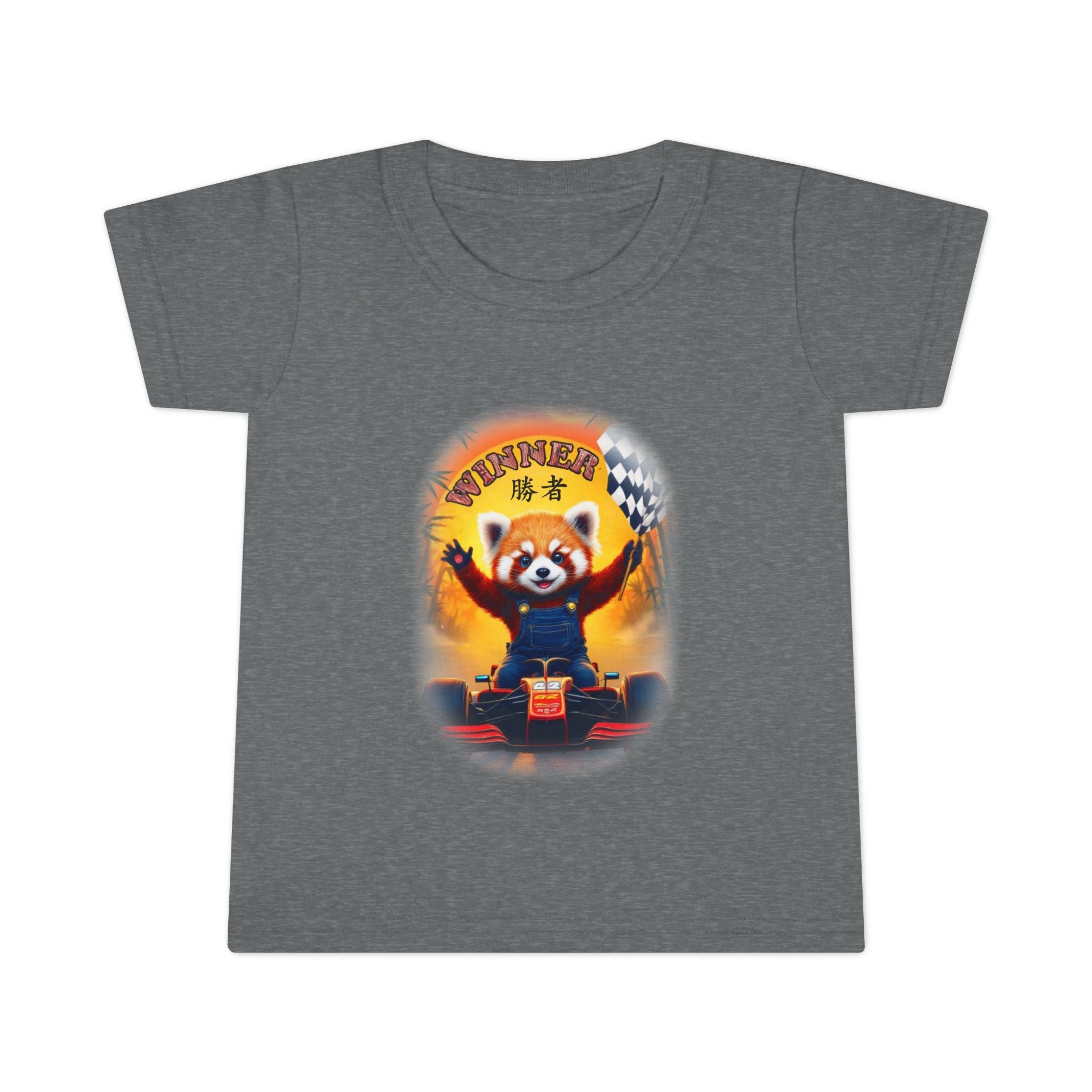 Playful red Panda Driving Toddler T-Shirt | Cute Kids Graphic Tee for Fun Adventures