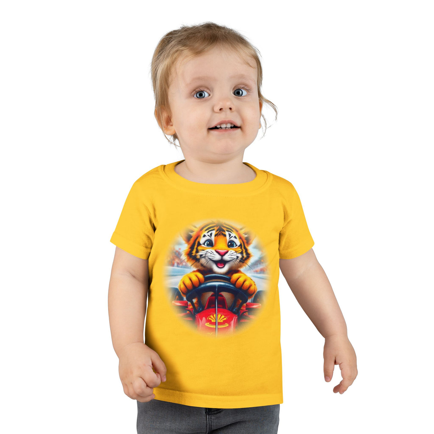 Playful Tiger Driving Toddler T-Shirt | Cute Kids Graphic Tee for Fun Adventures