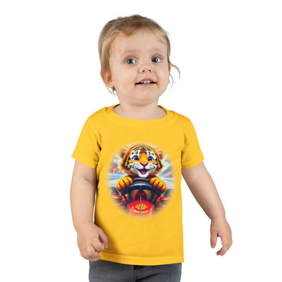 Playful Tiger Driving Toddler T-Shirt | Cute Kids Graphic Tee for Fun Adventures