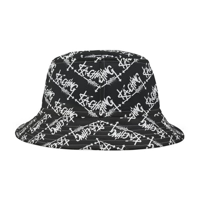 Ka-Ching Graffiti Black bucket hat , Festival Fashion, Gift for Fashion Lovers, AOP Design