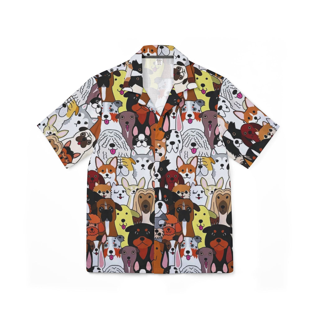 Dog Pattern Hawaiian Camp Shirt — Colorful All-Over Print Pet Lover Shirt