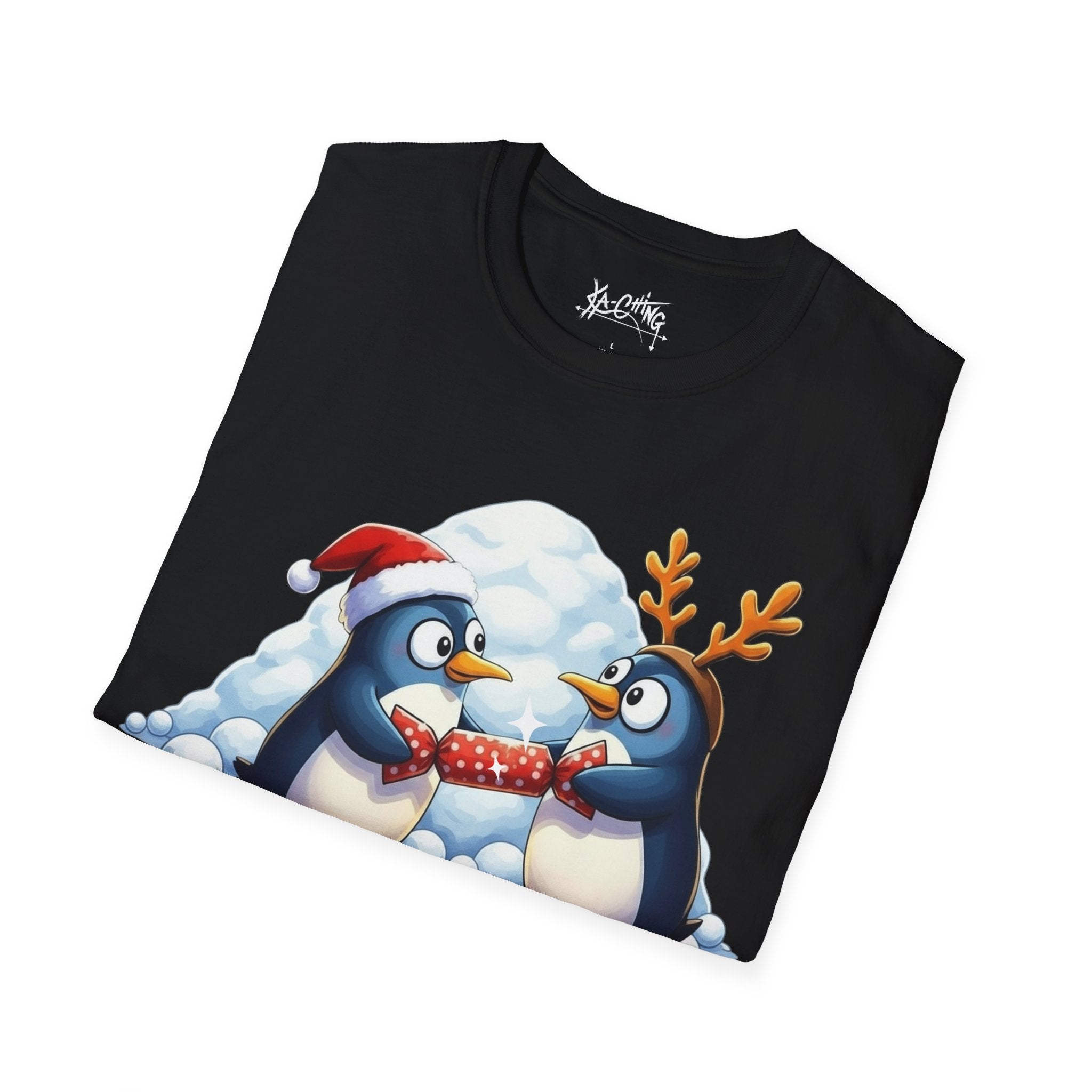 Christmas Penguins cracker Graphic Tee
