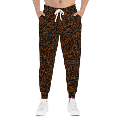 Orange black Track Camo unisex Joggers, Casual Lounge