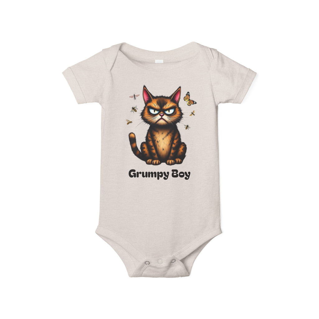 Ka-Ching Grumpy Boy Infant Onesie, Cute Baby Bodysuit.