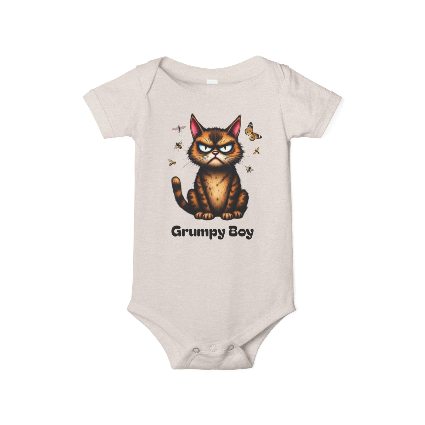 Ka-Ching Grumpy Boy Infant Onesie, Cute Baby Bodysuit.