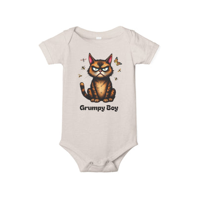 Ka-Ching Grumpy Boy Infant Onesie, Cute Baby Bodysuit.
