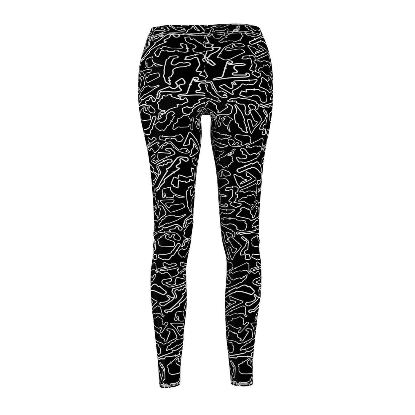 White Black Track Casual Leggings