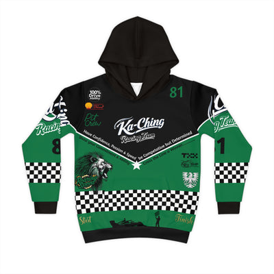 Ka-Ching Racing Kids unisex Motorsport Fans Green Hoodie