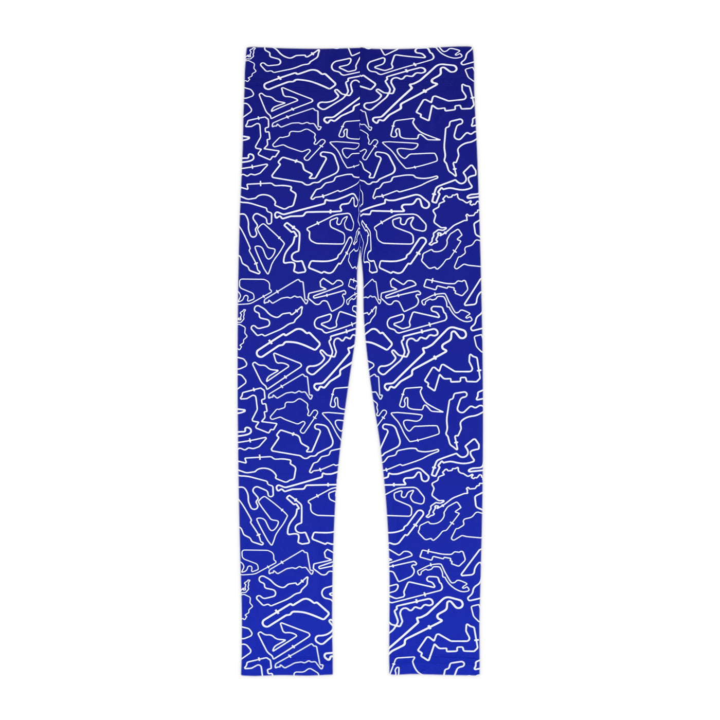 White Blue Track print Blue kids Leggings, Activewear, Fashionable