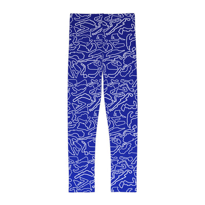 White Blue Track print Blue kids Leggings, Activewear, Fashionable