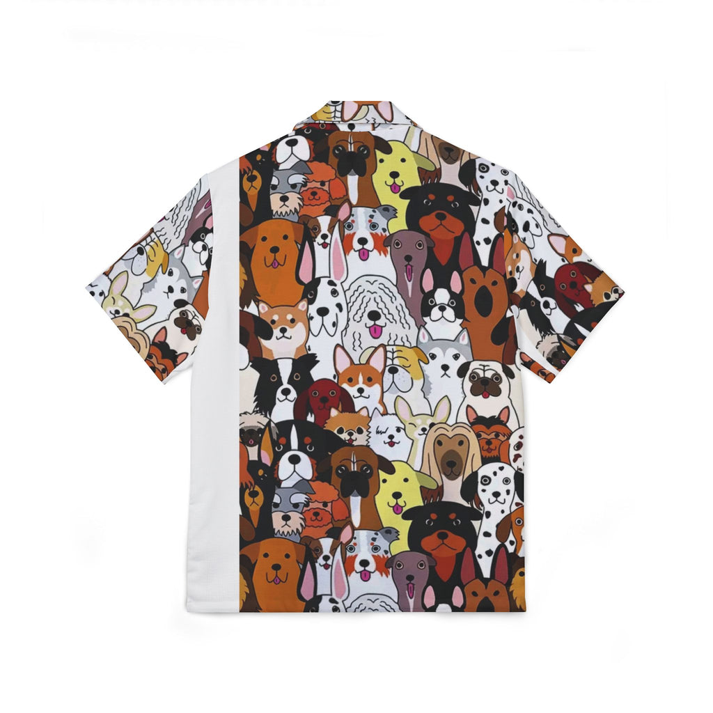Men's Dog Pattern Hawaiian Shirt — Colorful All-Over Print Camp Shirt