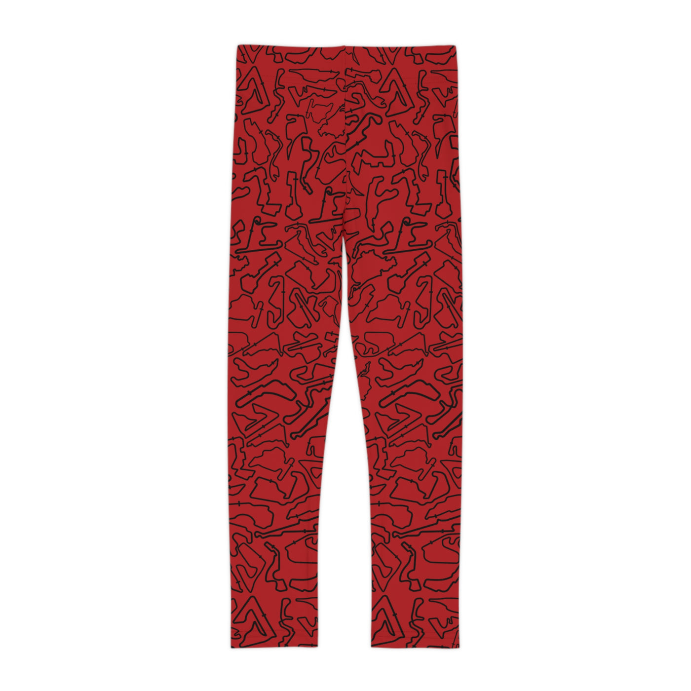 Black Dark red Track print Red kids Leggings, Activewear, Fashionable